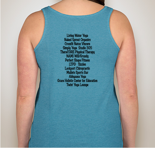 Yoga Triathlon Sunday May 21st Dellwood Park, Lockport Illinois Fundraiser - unisex shirt design - back