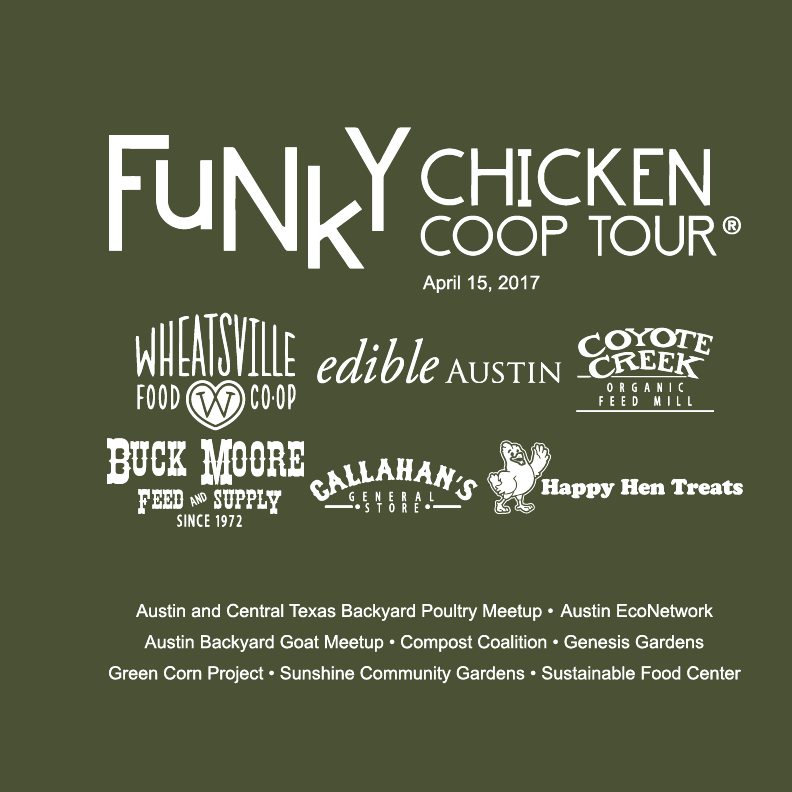 2017 Austin Funky Chicken Coop Tour shirt design - zoomed