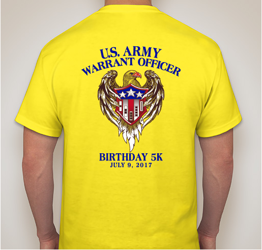U.S. Army Warrant Officer Birthday - VIRTUAL 5K T-Shirt! Fundraiser - unisex shirt design - back