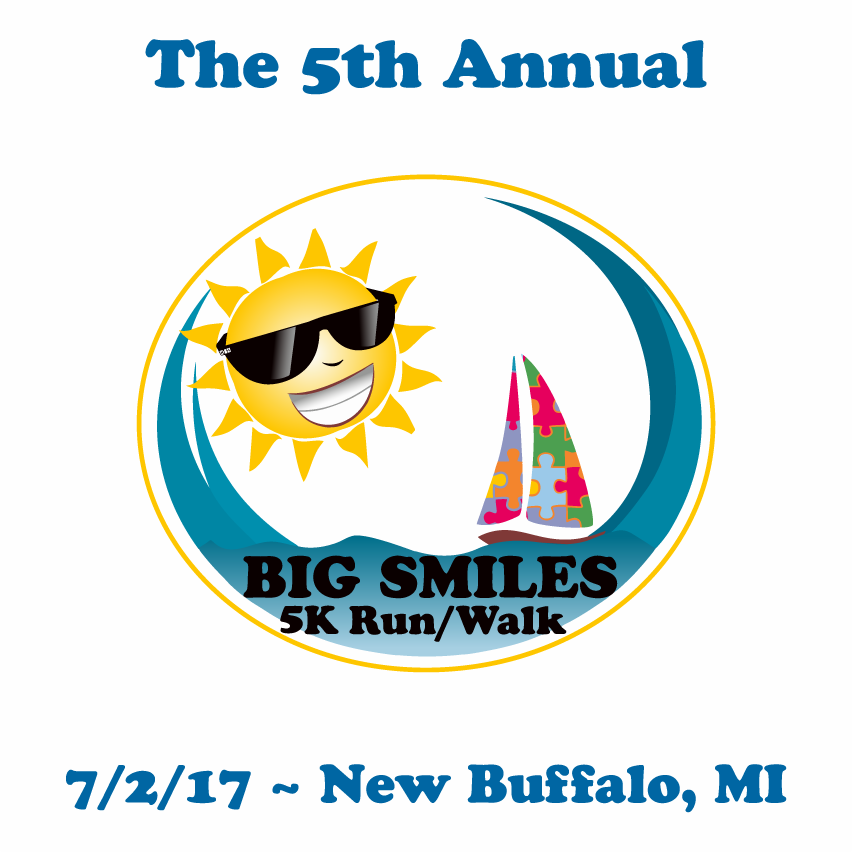 Big Smiles 5K Run/Walk - 2017 shirt design - zoomed