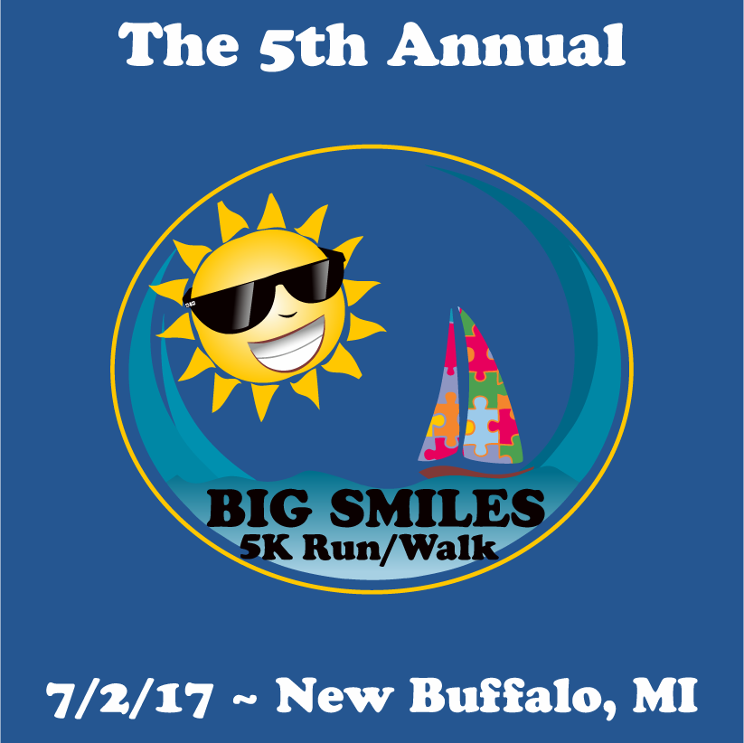Big Smiles 5K Run/Walk - 2017 shirt design - zoomed