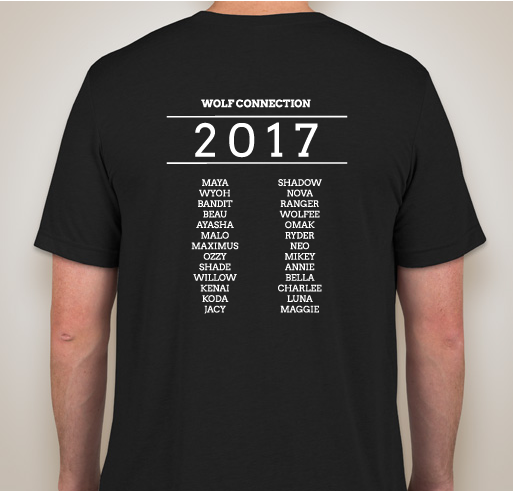 Wolf Connection's 2017 Limited Edition T-shirt Fundraiser! Fundraiser - unisex shirt design - back