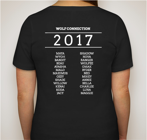 Wolf Connection's 2017 Limited Edition T-shirt Fundraiser! Fundraiser - unisex shirt design - back