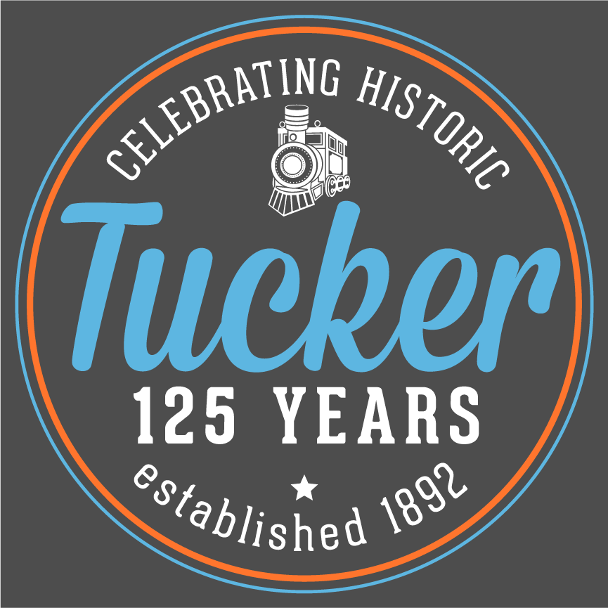 Tucker 125th Anniversary - Charcoal T-shirt shirt design - zoomed