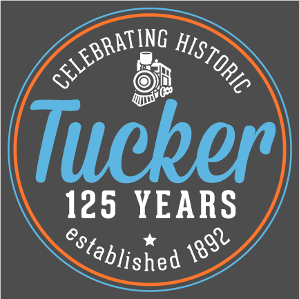 Tucker 125th Anniversary - Charcoal T-shirt shirt design - zoomed