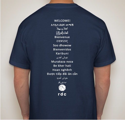 Refugee Development Center for a Welcoming Community Fundraiser - unisex shirt design - back