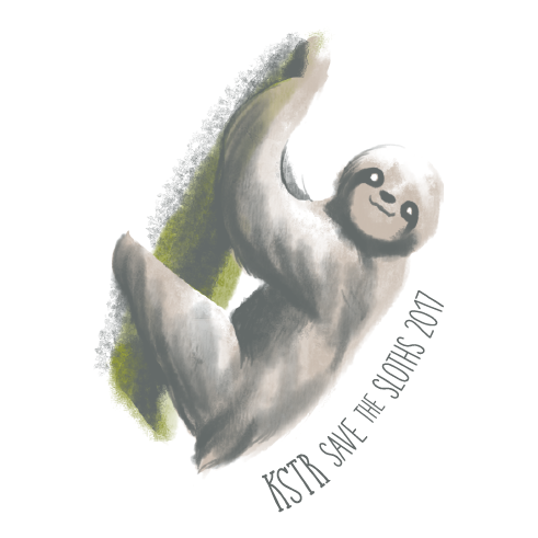 KSTR Save the Sloths 2017 shirt design - zoomed