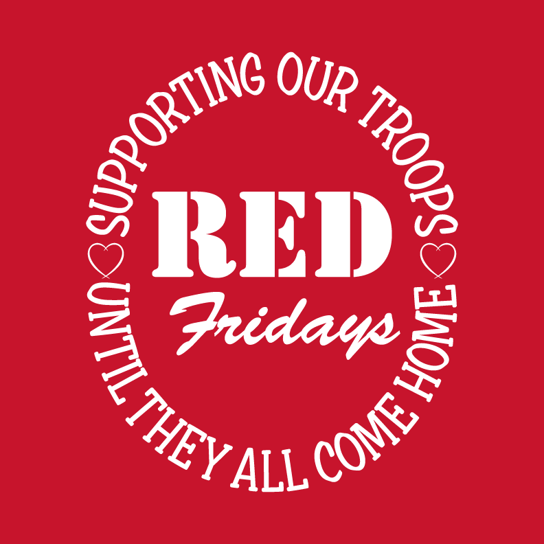 Red Shirt Fridays shirt design - zoomed