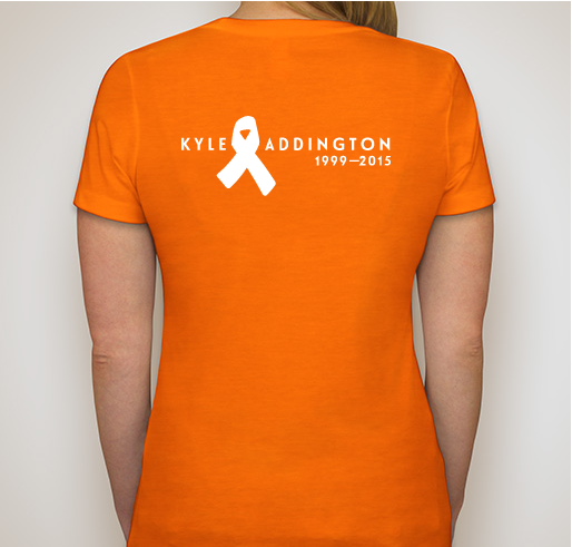 Kyle's Crusaders - Orange T-Shirt Fundraiser Fundraiser - unisex shirt design - back