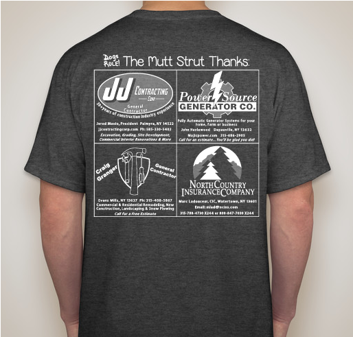 Lewis County Humane Society, Annual Mutt Strut Fundraiser Fundraiser - unisex shirt design - back