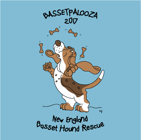 NEBHR Bassetpalooza 2017 shirt design - zoomed