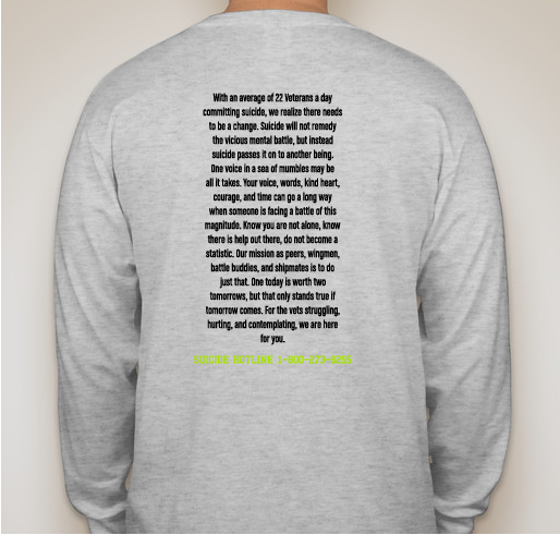 Michelle's Cross Country Ride to Help Prevent Future Veteran Suicides Fundraiser - unisex shirt design - back