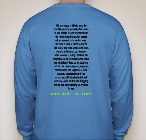 Michelle's Cross Country Ride to Help Prevent Future Veteran Suicides Fundraiser - unisex shirt design - back