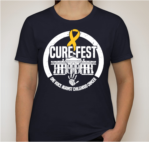 2017 CureFest for Childhood Cancer t-shirt (Logo on front, sponsors on back) Fundraiser - unisex shirt design - front