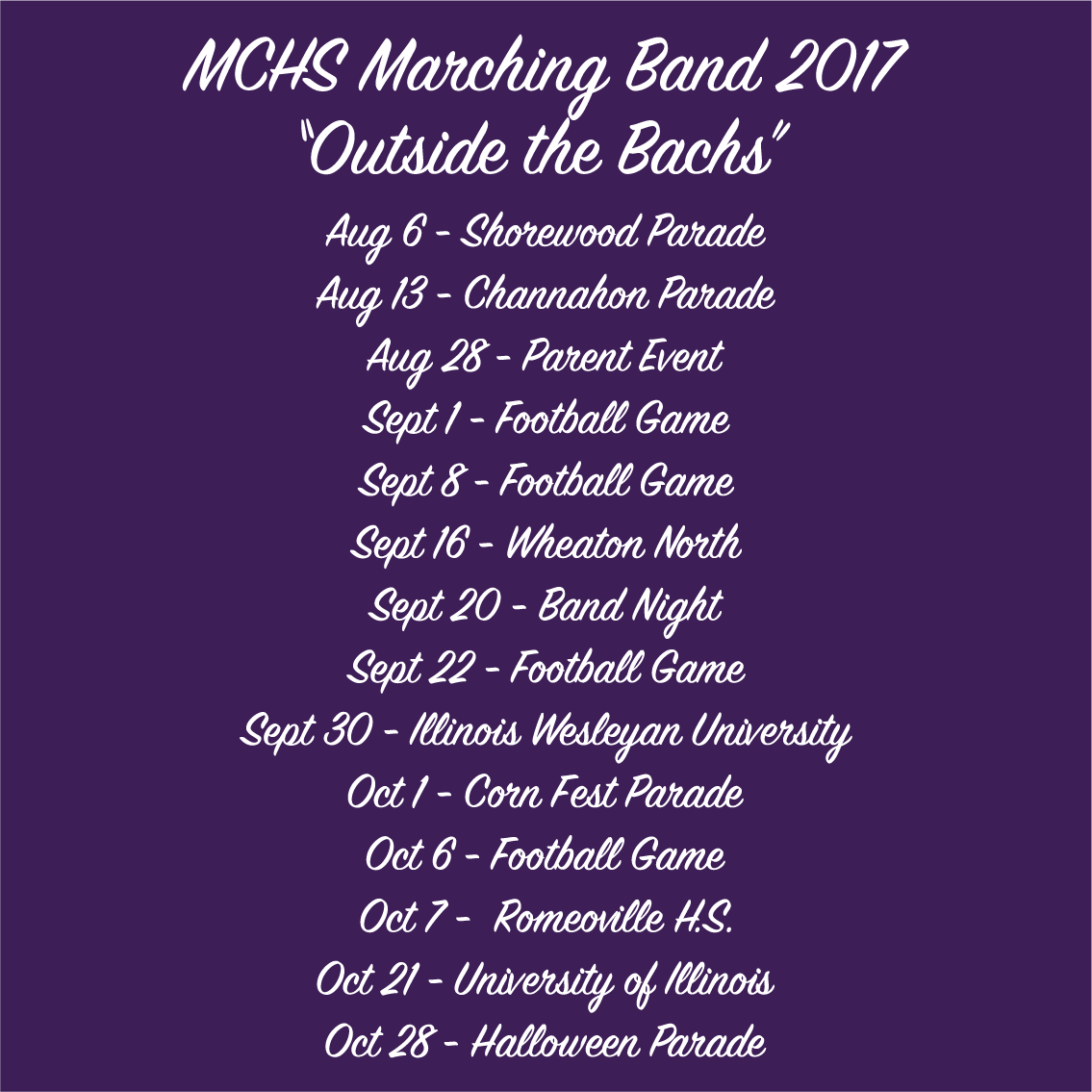 Minooka Marching Indians 2017 shirt design - zoomed