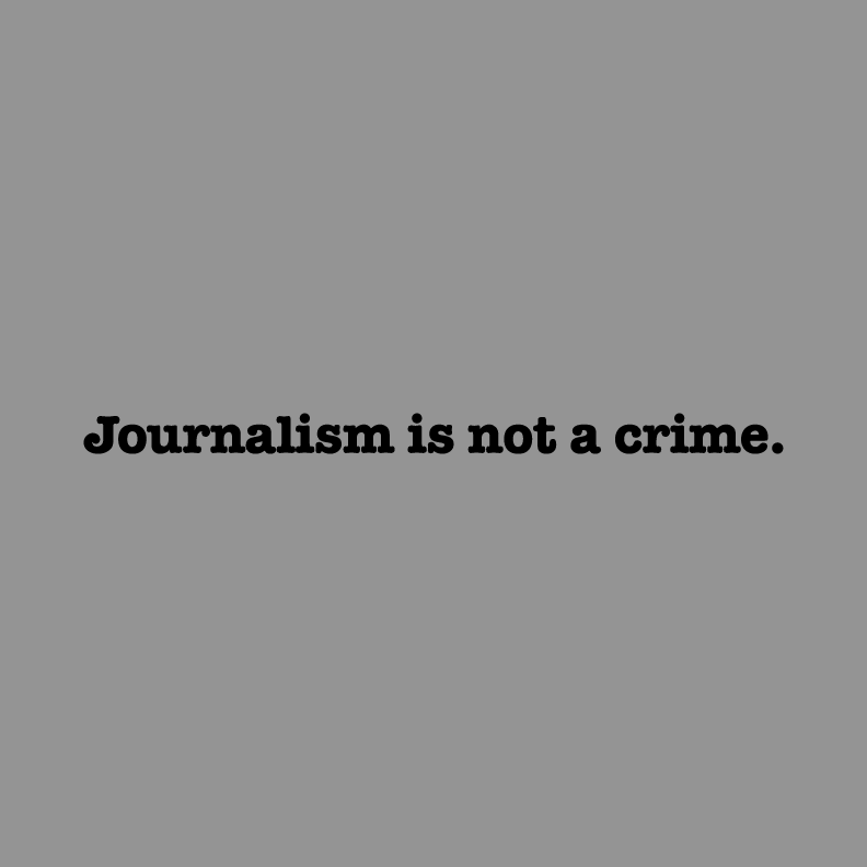 Show your community you believe that journalism is not a crime. shirt design - zoomed