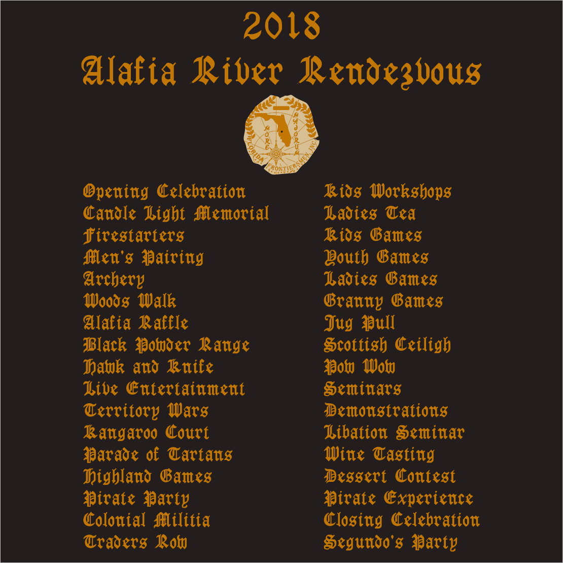 Alafia RIver Rendezvous Annual T-Shirt Fundraiser!! shirt design - zoomed