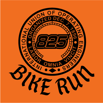 Local 825 Bike Run shirt design - zoomed