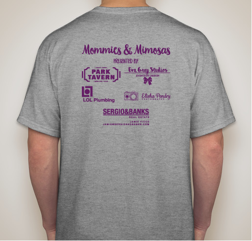 Mommies & Mimosas: Sip. Support. Repeat. Fundraiser - unisex shirt design - back