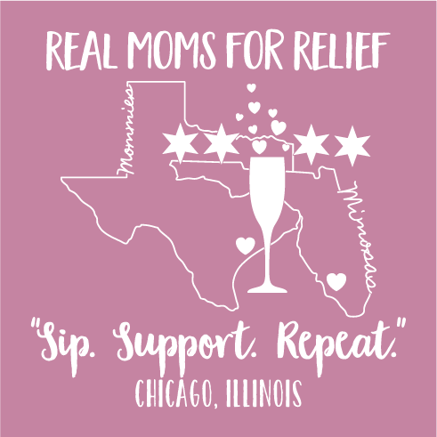 Mommies & Mimosas: Sip. Support. Repeat. shirt design - zoomed
