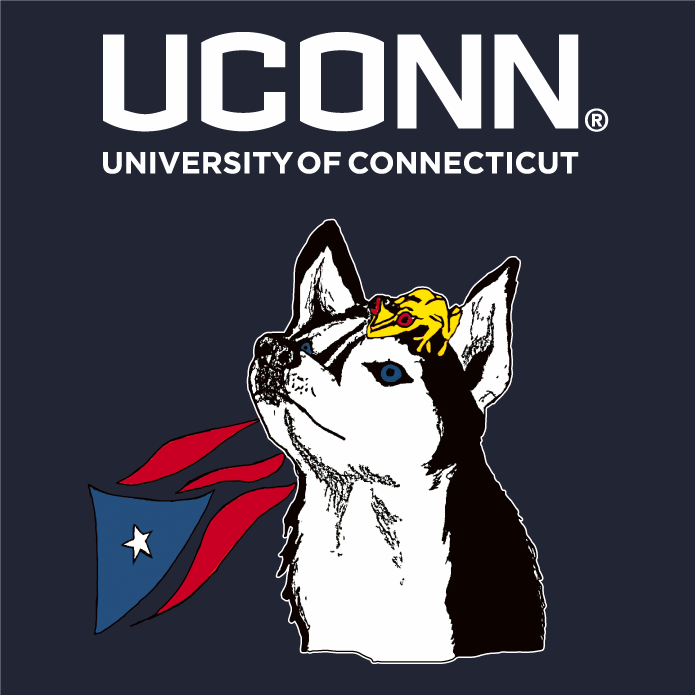 UConn United for Puerto Rico-- Hurricane Relief shirt design - zoomed