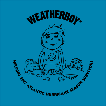 Weatherboy 2017 Atlantic Hurricane Season Relief shirt design - zoomed