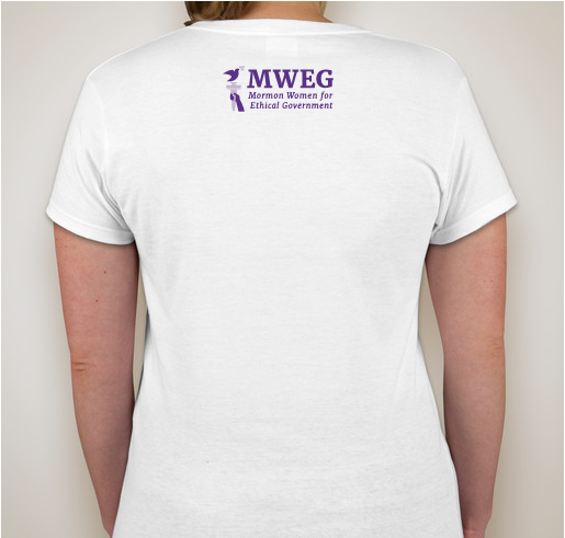 MWEG Peace Shirt Fitted White Fundraiser - unisex shirt design - back