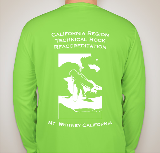 2018 California Region MRA Technical Rock Reaccreditation, Mt. Whitney Fundraiser - unisex shirt design - back
