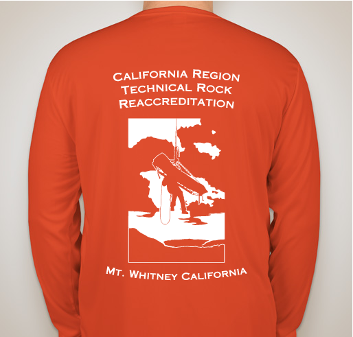 2018 California Region MRA Technical Rock Reaccreditation, Mt. Whitney Fundraiser - unisex shirt design - back