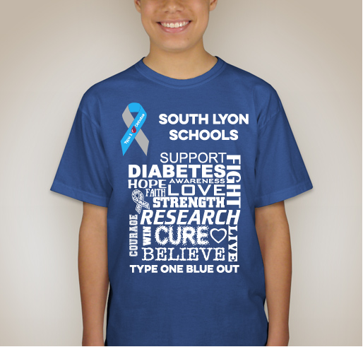 South Lyon Schools National Diabetes Day 2017 Fundraiser - unisex shirt design - back