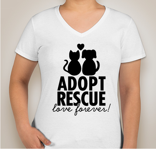 Adopt, Rescue, Love forever. Fundraiser - unisex shirt design - front