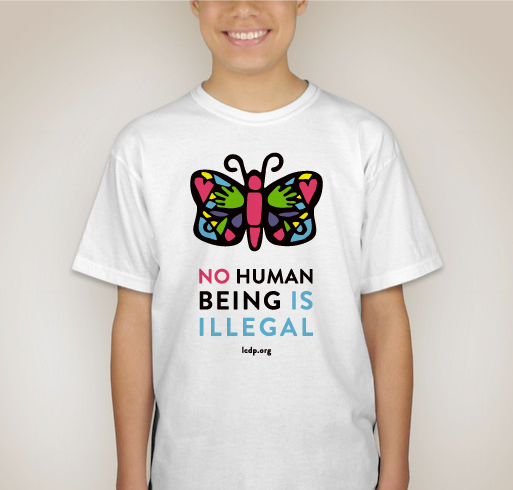 No Human Being is Illegal - Give Health to Immigrants! Fundraiser - unisex shirt design - back