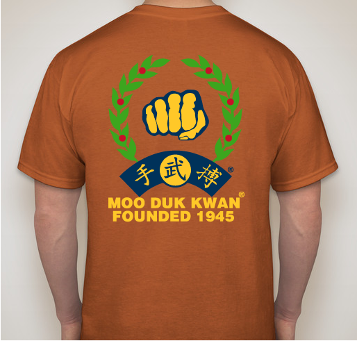 Unisex Gildan 50/50 T-Shirt Screen Printed Front & Back Moo Duk Kwan® Fist Logo & Founded 1945 Fundraiser - unisex shirt design - back