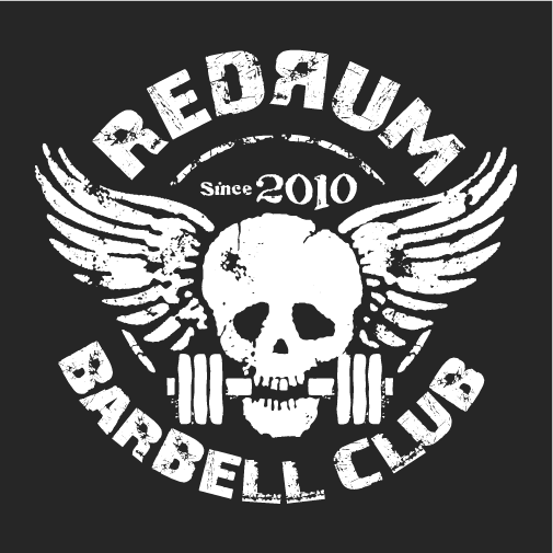 Red Rum Barbell Club shirt design - zoomed