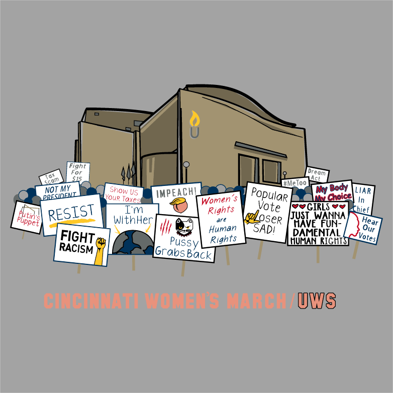 Cincinnati Women's March UWS 2018 Fundraising T-shirt shirt design - zoomed