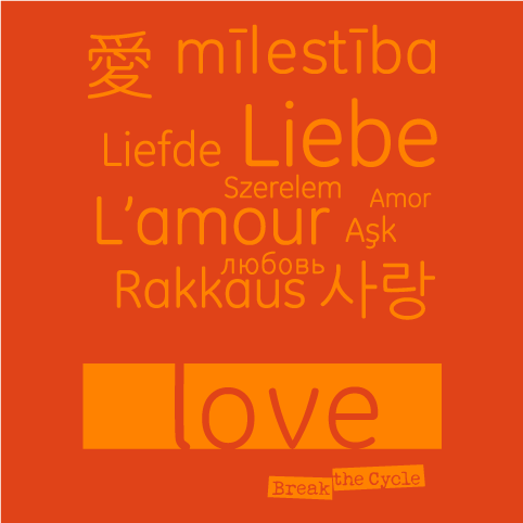 Languages of Love shirt design - zoomed