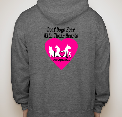 Keep Warm with a DDR Pullover or Full-zipper Hoodie - Support Deaf Dogs in Need Fundraiser - unisex shirt design - back