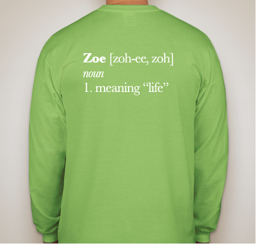 Gift for Zoe Fundraiser - unisex shirt design - back