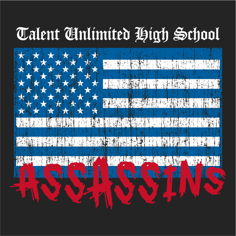 Talent Unlimited HS Production of Assassins shirt design - zoomed