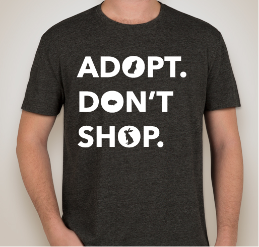 Adopt! Don't shop for rabbits and small animals. Fundraiser - unisex shirt design - front