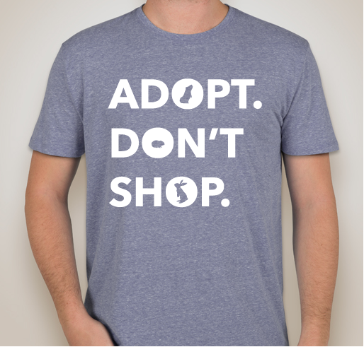 Adopt! Don't shop for rabbits and small animals. Fundraiser - unisex shirt design - front