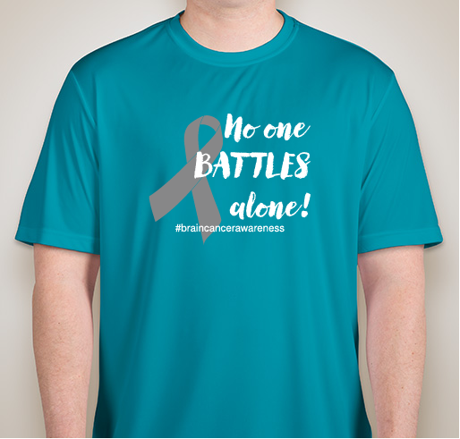 #NoOneBattlesAlone - supporting brain cancer research Fundraiser - unisex shirt design - front