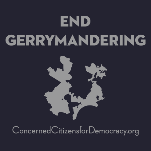 End Gerrymandering shirt design - zoomed