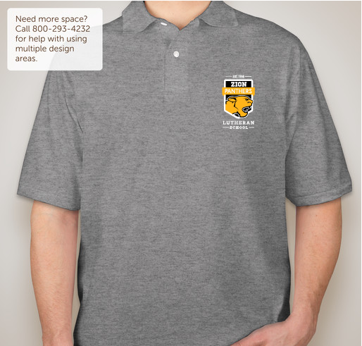 Zion Lutheran School Polos With Badge Logo Fundraiser - unisex shirt design - front