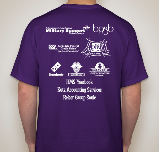 This Purple Up T-shirt fundraiser will help support military families in Northwest Louisiana. Fundraiser - unisex shirt design - back