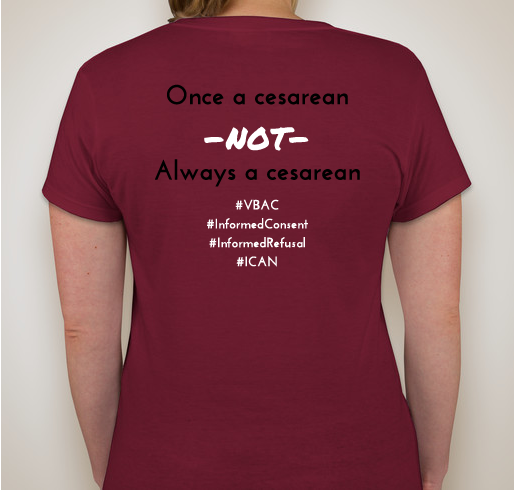 Cesarean Awareness Month 2018 T-Shirt Campaign Fundraiser - unisex shirt design - back