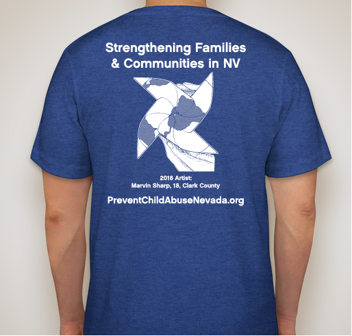 Pinwheels for Prevention 2018 - Go Blue Nevada! Fundraiser - unisex shirt design - back