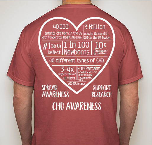 CHD Awareness Fundraiser - unisex shirt design - back