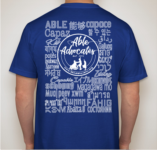 Able Advocates Fundraiser - unisex shirt design - back
