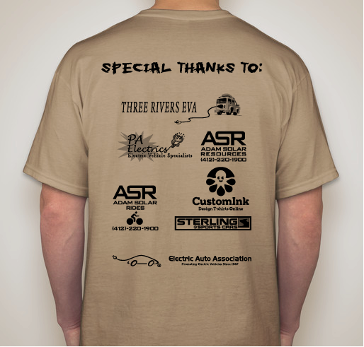 East Coast Electric Vehicle Round Up T-shirt Pre-Sale! Fundraiser - unisex shirt design - back